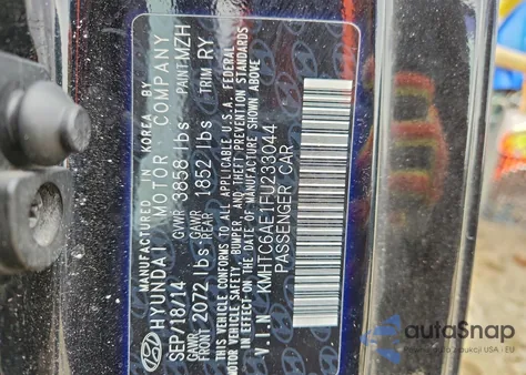 2015 Hyundai Veloster Turbo z USA, uszkodzony, nr VIN KMHTC6AE1FU233044